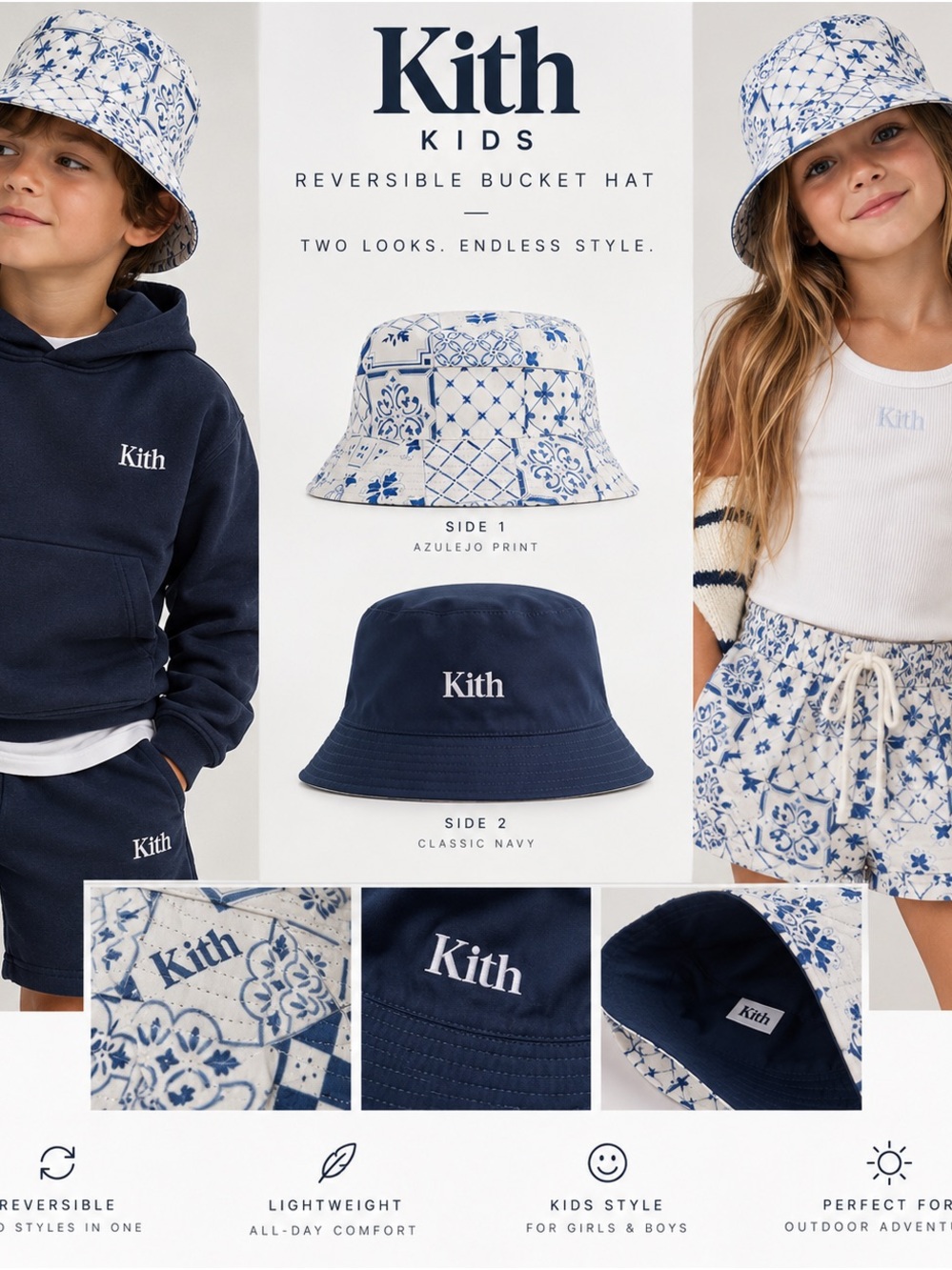 Kith Kids Reversible Azulejo Tile Bucket Hat β Size 4T